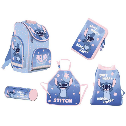 Disney Stitch skoleveske med 5 deler Disney Stitch skoleveske med 5 deler