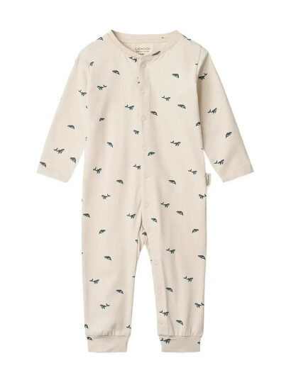 Liewood Birk Printed Pyjamas Jumpsuit Cream 74/80 Liewood Birk Printed Pyjamas Jumpsuit Cream 74/80
