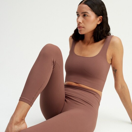 Tights Rib - Brown - XL/XXL