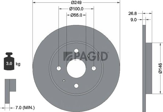 PAGID 56522NC Bremseskive PAGID 56522NC Bremseskive