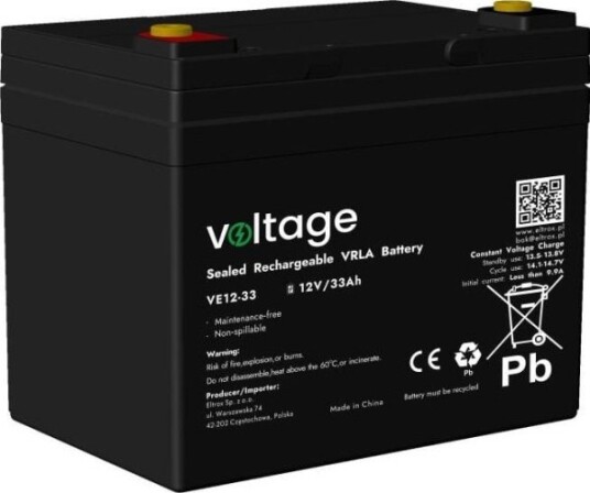 Voltage AGM Batteri 12V 33Ah VE12 33 Voltage AGM Batteri 12V 33Ah VE12 33