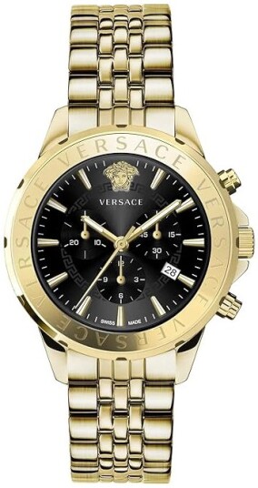 Versace Herreklokke VEV602123 Signature Sort/Gulltonet stål Ø44 mm Versace Herreklokke VEV602123 Signature Sort/Gulltonet stål Ø44 mm