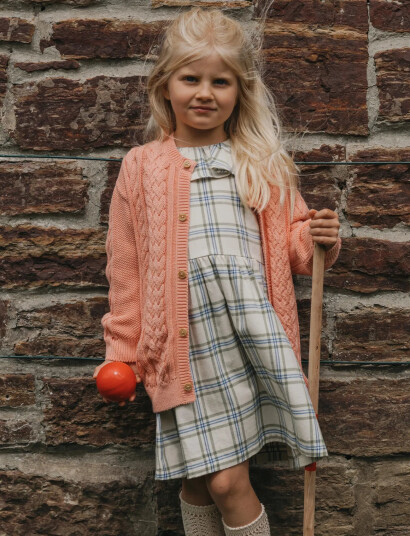 Garbo&Friends Cable Knitted Cardigan Pink 98/104