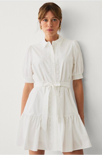 Vila Kjole viCorly 2/4 Short Shirt Dress Hvit