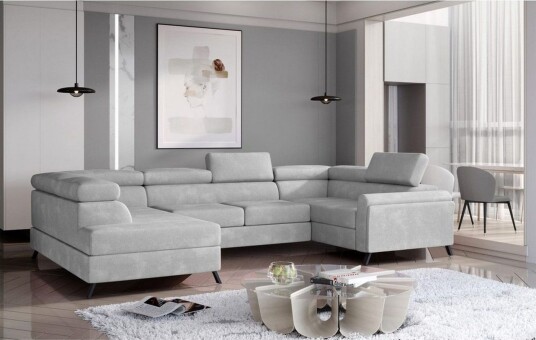 Seksjon Eltap Escada 336x200x92 cm Paros 05 Lys Grå Venstre