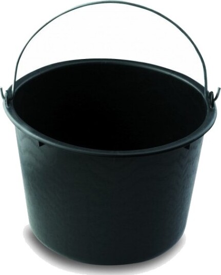 Cimco 131435 Byggebøtter Rund Polyethylen Svart 12 L