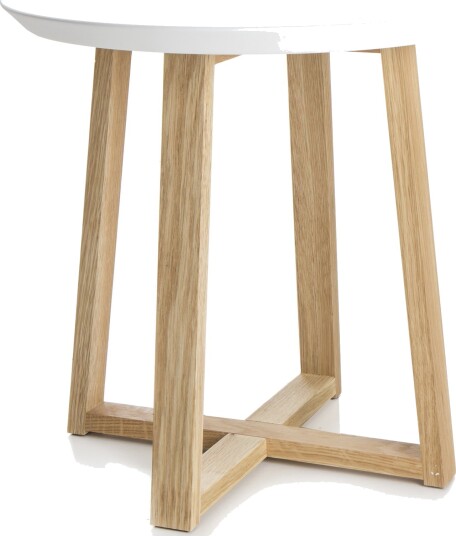 Bord rundt hvit topp ben i tre Ø:38cm Bord rundt hvit topp ben i tre Ø:38cm