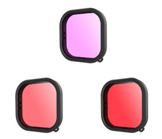 Telesin Vanntett Filtersett for GoPro Hero 9/10/11/12 - 3-pack Telesin Vanntett Filtersett for GoPro Hero 9/10/11/12 - 3-pack