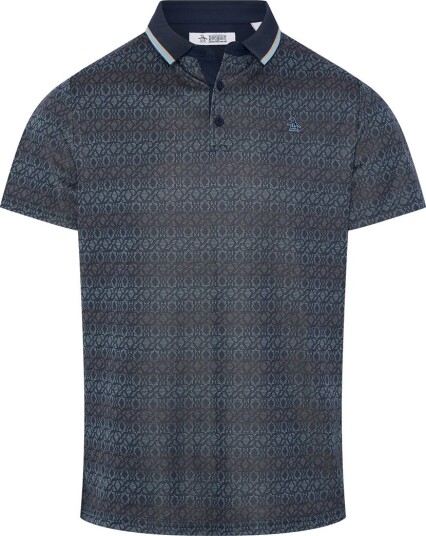Original Penguin OP Oxford Jacquard Polo Golf pologenser herre Black Iris Medium