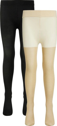 The New 2 Pack Tights Glitter/Solid GOLD GLITTER 158/164 The New 2 Pack Tights Glitter/Solid GOLD GLITTER 158/164