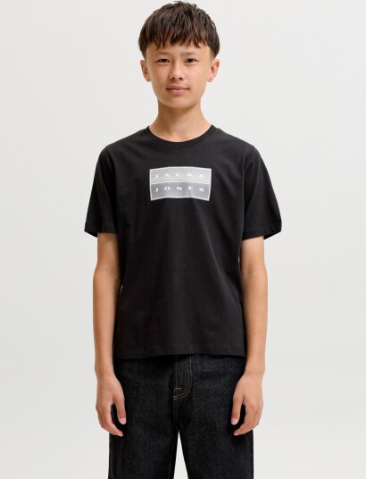 Jack & Jones Jcofusion Dots Print Tee Ss Cn Sn Jnr Black 128