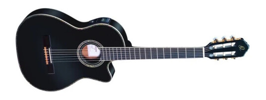 Ortega Guitars Ortega Rce145bk Klassisk Gitar 4/4 Med Mik, Thin, Gloss Svart
