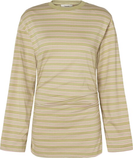Topshop Tsbett L/S Striped Shoulder Top Jrs   WEEPING WILLOW   S