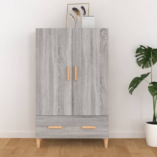 vidaXL Highboard grå sonoma 70x31x115 cm konstruert tre vidaXL Highboard grå sonoma 70x31x115 cm konstruert tre
