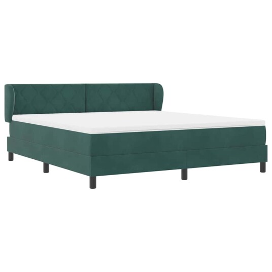 Boxspring Seng med Madrass Mørkegrønn 180x200 cm Fløyel Boxspring Seng med Madrass Mørkegrønn 180x200 cm Fløyel
