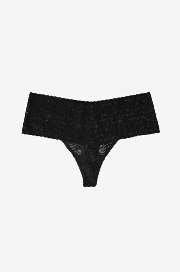 Lace Laboratory   Stringtruser High Waist Thong   Svart