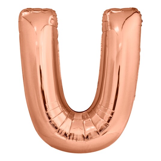 Amscan International Bokstavballong Roségull Metallic - Bokstaven U