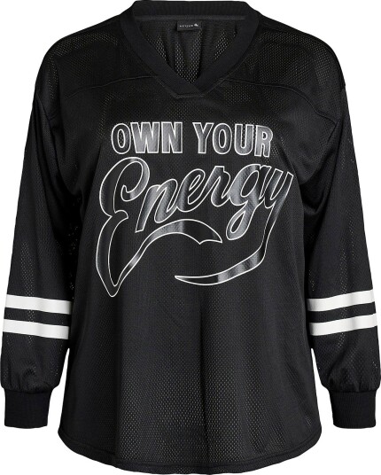 Zizzi Collegegenser Aenergy L/S Blouse Svart