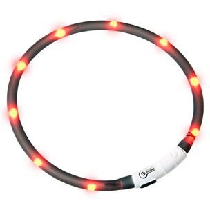 Led Lyshalsbånd Svart/Rød 20-70Cm Led Lyshalsbånd Svart/Rød 20-70Cm