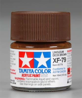 Tamiya 81779 Acrylic Mini XF-79 Linoleum Deck Brown 1/3 oz
