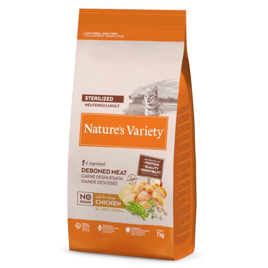 1 kg Gratis! 7 kg Nature'S Variety No Grain Sterilized Frittgående Kylling