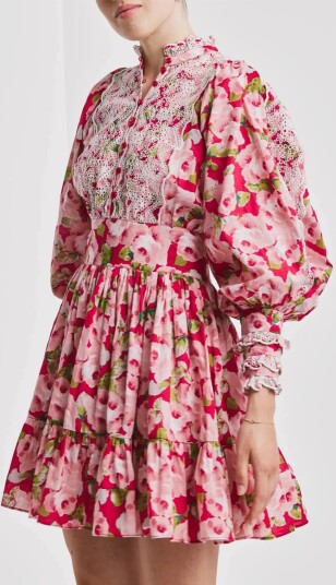 by Ti Mo Cotton Slub Mini Dress Pink XL