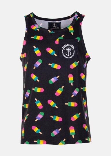 Blount & Pool Tropical Singlet Black Ice Cream S Strandklær