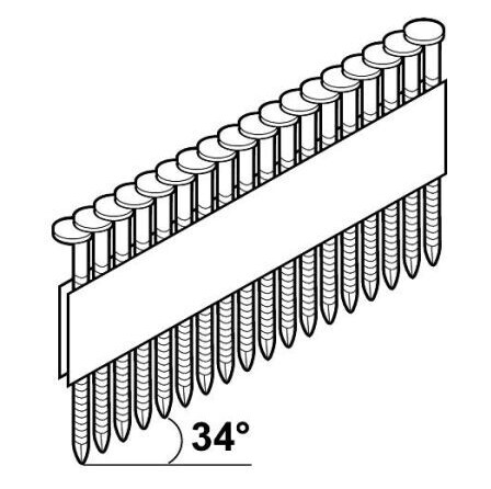 ESSVE M-Fusion Maskinspiker 34°, rundt hode 2,8x75mm
