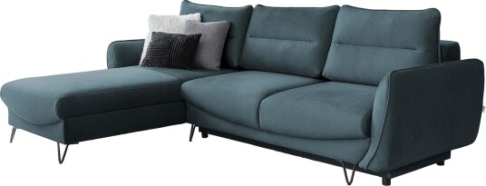Lence Sovesofa m. Divan Oppbevaring Blå/Grønn/Grå