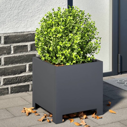 Plantekasser 2 stk antrasitt 30x30x30 cm stål Plantekasser 2 stk antrasitt 30x30x30 cm stål