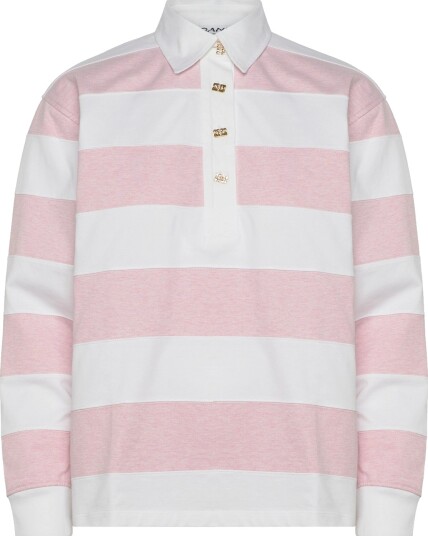 GANNI Heavy Cotton Polo Pink M