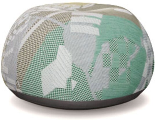 Vitra Bovist Pouf Synthetic Beads Filling Upholstery Cover Light Greens Tailored Fabric Puffer Hella Jongerius Grønn