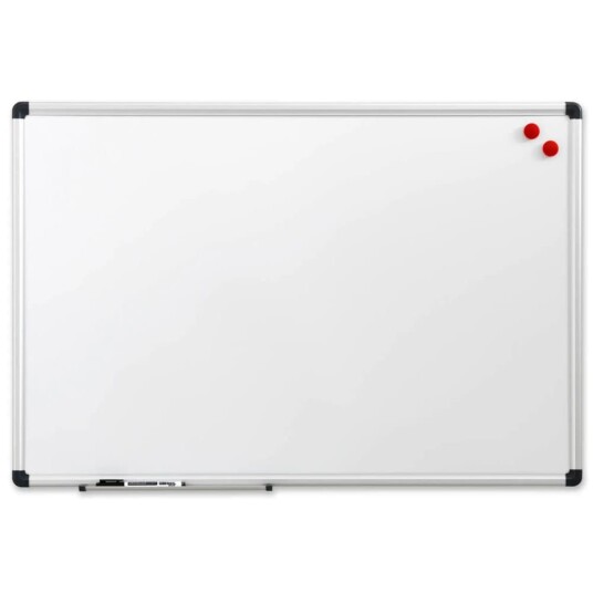 Whiteboard 50x35 cm magnetisk med aluminiumsramme inkl. 1 marker og 2 magneter