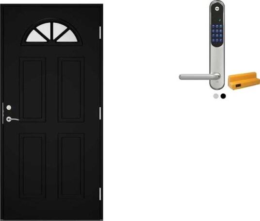 Ytterdør Swedoor Clever-Line+ Thy med Yale Doorman Classic Home