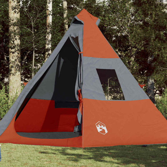  Campingtelt tipi 7 personer oransje vanntett
