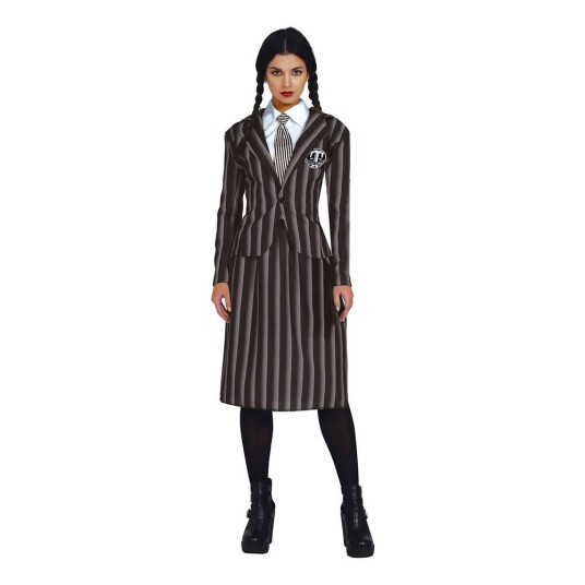 Familjen Addams Gotisk Skolejente Dame Karnevalskostyme Familjen Addams Gotisk Skolejente Dame Karnevalskostyme