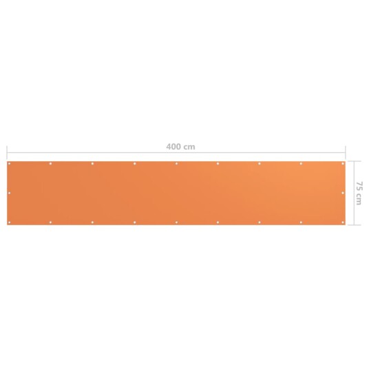 vidaXL Balkongskjerm oransje 75x400 cm oxfordstoff
