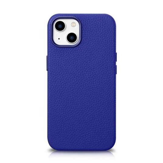 Icarer Litchi Premium Lærveske Iphone 14 Plus Magnetisk Lærveske Med Magsafe Dark Blue (Wmi14220711-Db)