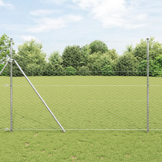 Gjerde med innlegg. sølv 1.5 x 100 m PVC belagt stål