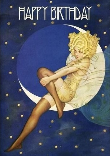 B6 Glitrende Skrivebok Med Konvolutt Birthday Moon