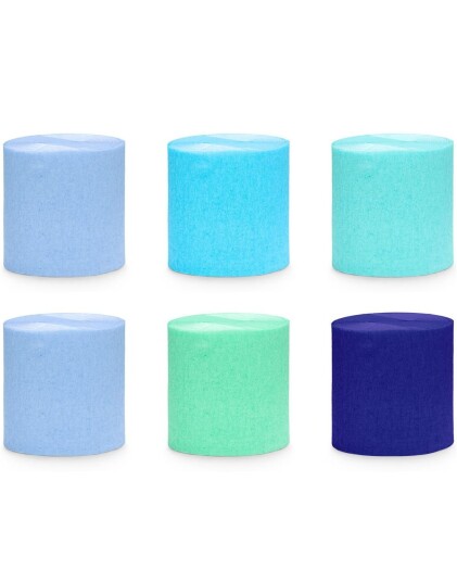 6 stk Blå/Grønn Farger Krepp Pyntebånd/Streamers til Dekor 6 stk Blå/Grønn Farger Krepp Pyntebånd/Streamers til Dekor