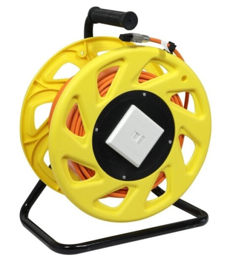Kabeltrommel Cat6a 50M Cat7a Råkabel Sstpsftp Med 1X Stikkontakt Rj45cat6a Lszh Synergy 21
