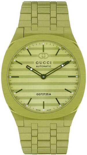 Gucci 25H Dameklokke YA163316 Grønn/Stål Ø40 mm Gucci 25H Dameklokke YA163316 Grønn/Stål Ø40 mm