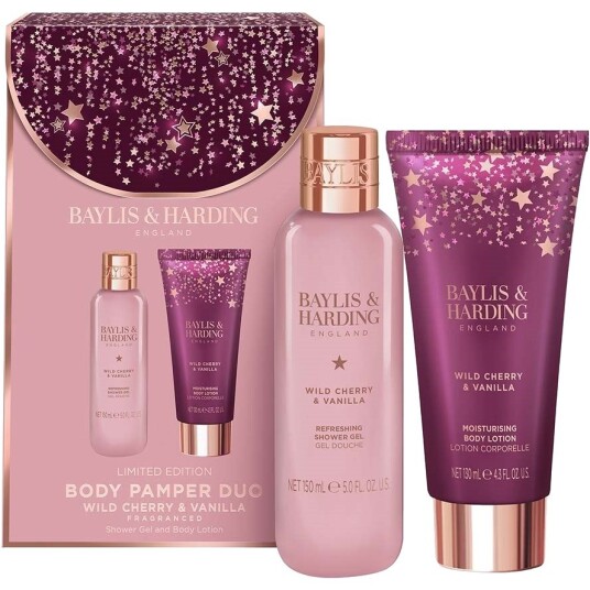 Baylis & Harding Wild Cherry & Vanilla Luxury Body Pamper Duo Gift Set