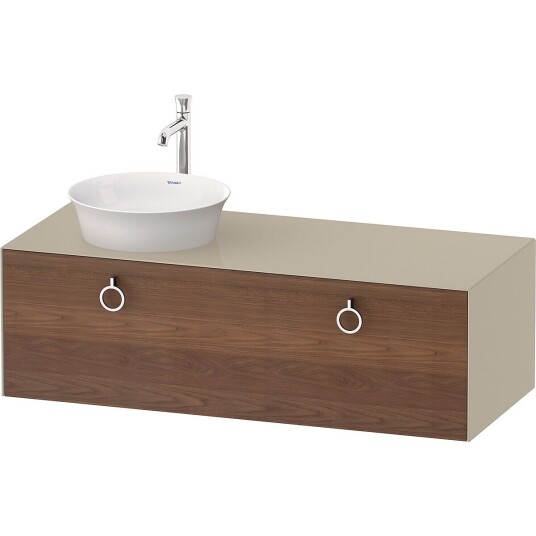 Duravit White Tulip Servantskap 1 skuff 130x55x40,8 cm Valnøtt/Taupe Høyglans