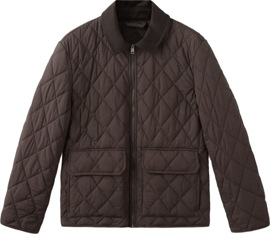 Mango Quilted Water Repellent Jacket BROWN M