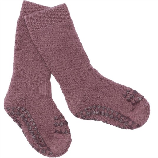 GObabyGO non slip socks – misty plum   2 3år