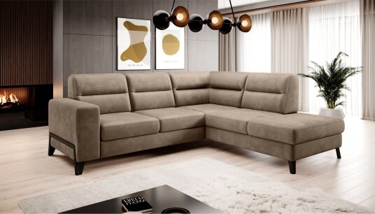 Anglika Sofa m. Sjeselong 4 seters   Beige