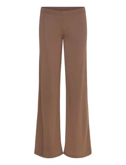 Monki Soft Low Rise Loose Wide Leg Trousers Brown XS