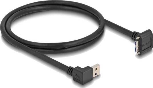 Delock Usb 5 Gbps Kabel Usb Type A Hann 90° Vinklet Nedover Til Usb Micro B Hann Med Skrueavstand 18 Mm 90°